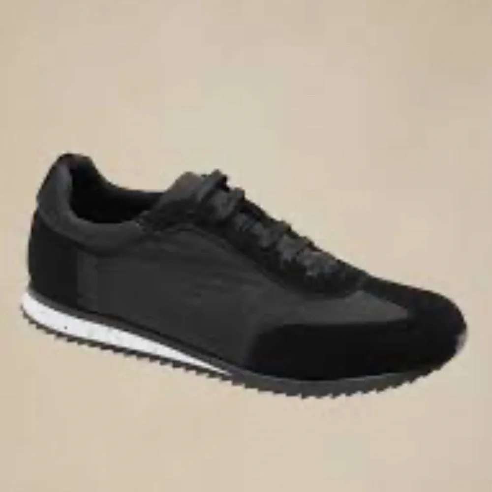 Banana Republic Men’s 8 Women’s 9.5 Thane Leather Suede Nylon Lace Sneaker Black